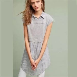 Anthropologie Doe & Rae Tunic Dress Top Layered Look Women's Size Medium NWT